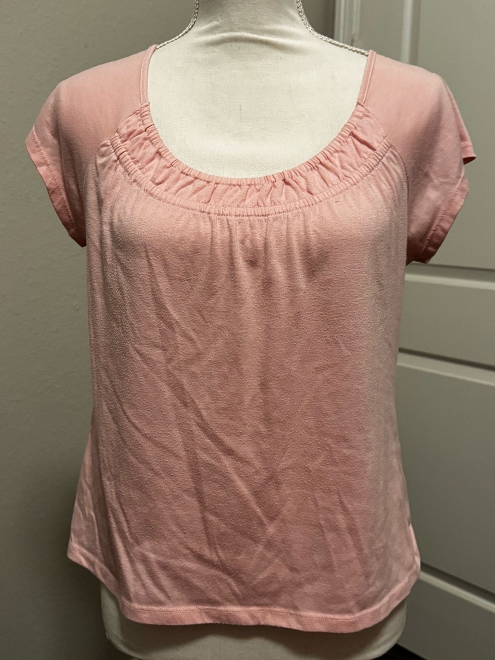 Axcess A Liz Claiborne Women's Pink Short Sleeve Blouse Size M